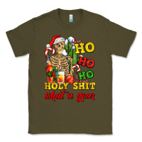 Army Green Christmas ho ho ho holy shit what a year skeleton Classic Tee - AdoDesignShop