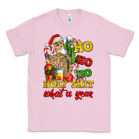 Bubblegum Pink Christmas ho ho ho holy shit what a year skeleton Classic Tee - AdoDesignShop