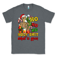 Charcoal Heather Christmas ho ho ho holy shit what a year skeleton Classic Tee - AdoDesignShop