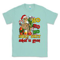 Seafoam Christmas ho ho ho holy shit what a year skeleton Classic Tee - AdoDesignShop
