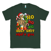Sports Green Christmas ho ho ho holy shit what a year skeleton Classic Tee - AdoDesignShop