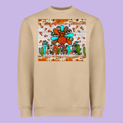 Thankful Turkey Heavyweight Sweatshirt Designed By Jahusdesignshop