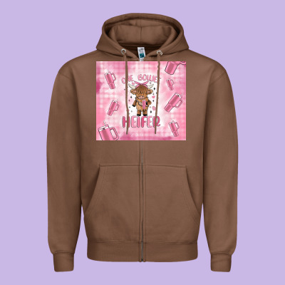 One Boujee Heifer Zipper Hoodie Designed By Maliassmallbusiness