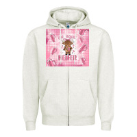 Oatmeal Heather one boujee heifer Zipper Hoodie - MaliasSmallBusiness