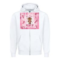 White one boujee heifer Zipper Hoodie - MaliasSmallBusiness