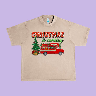 Christmas Is Coming Urban Heavy Tee Designed By Bundleandbundleshop