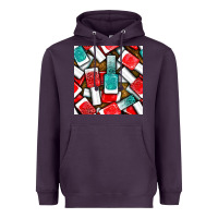 Plum nail polish with glitter seamless pattern bbs Heavyweight Hoodie - BundleAndBundleShop