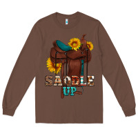 Chestnut saddle up cowboy western sunflowers Long Sleeve Tee - Artiststas