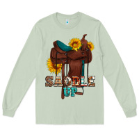 Matcha saddle up cowboy western sunflowers Long Sleeve Tee - Artiststas
