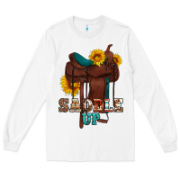 White saddle up cowboy western sunflowers Long Sleeve Tee - Artiststas