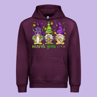 Mardi Gras Crew With Gnomies Urban Hoodie Designed By Howdyjamesfarm