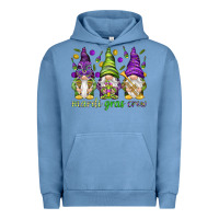Pigment Pebble Blue Mardi Gras crew with gnomies Urban Hoodie - HowdyJamesFarm