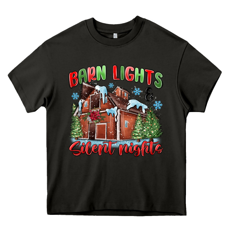 Barn Lights And Silent Nights Heavy Core Tee by MaliasSmallBusiness | Teevron