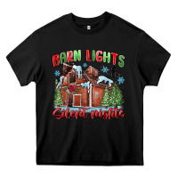 Black barn lights and silent nights Heavy Core Tee - MaliasSmallBusiness
