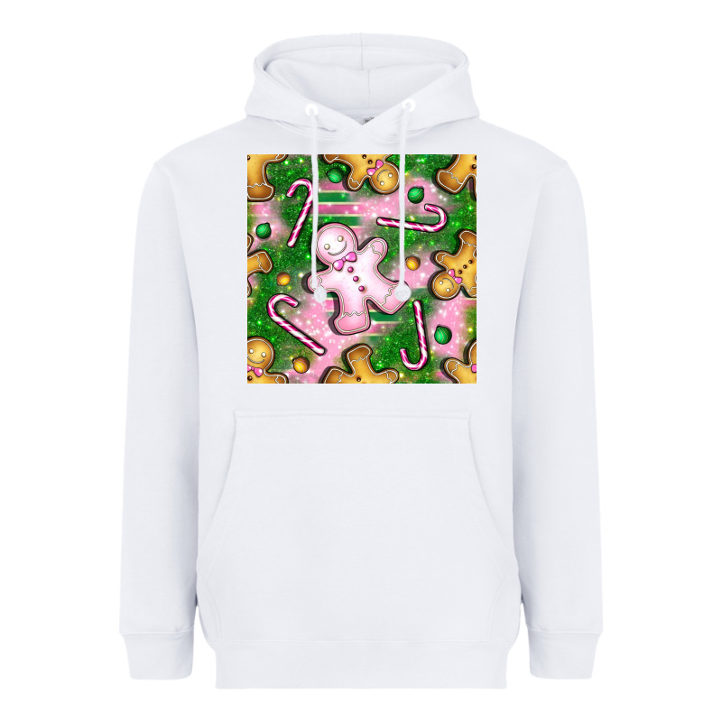 Christmas Smile Gingerbread Cookie Seamless Pattern Bbs Heavyweight Hoodie by BundleAndBundleShop | Teevron