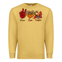 Antique Gold Peace Love Firefighter Premium Sweatshirt - BundleAndBundleShop