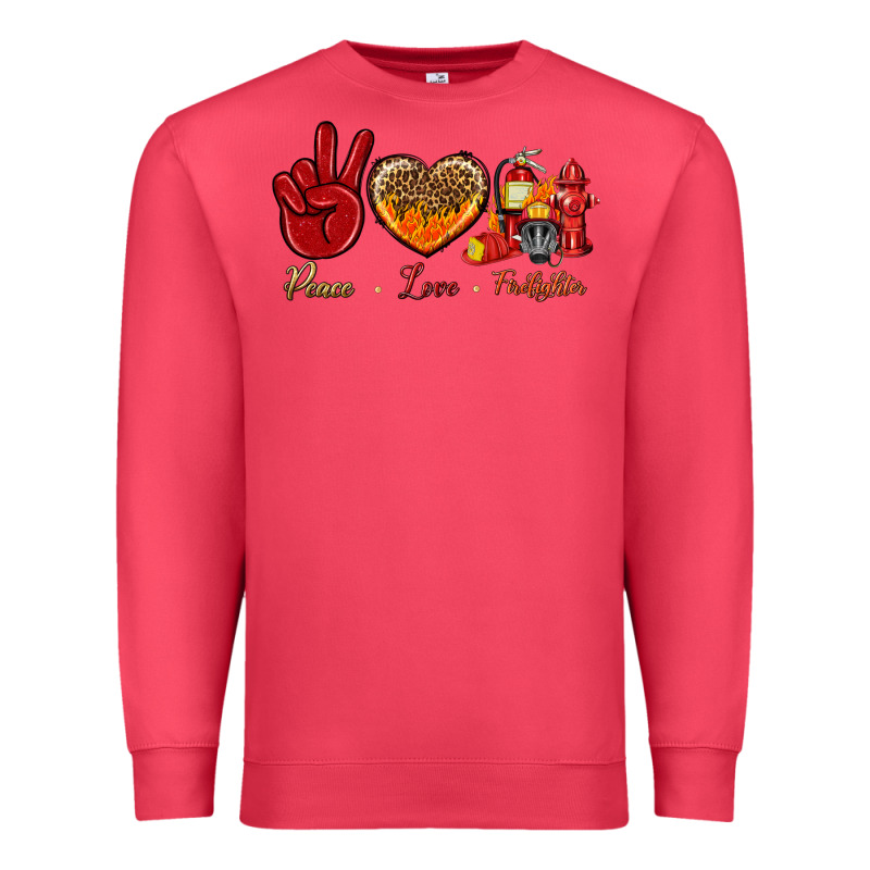 Peace Love Firefighter Premium Sweatshirt by BundleAndBundleShop | Teevron