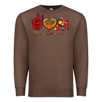Chestnut Peace Love Firefighter Premium Sweatshirt - BundleAndBundleShop