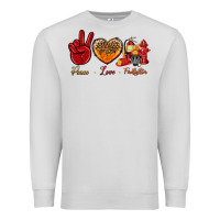 Dove Grey Peace Love Firefighter Premium Sweatshirt - BundleAndBundleShop