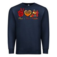 Navy Peace Love Firefighter Premium Sweatshirt - BundleAndBundleShop