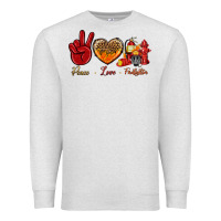 Oatmeal Heather Peace Love Firefighter Premium Sweatshirt - BundleAndBundleShop