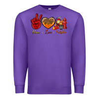 Purple Peace Love Firefighter Premium Sweatshirt - BundleAndBundleShop