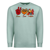 Seafoam Peace Love Firefighter Premium Sweatshirt - BundleAndBundleShop