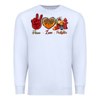 White Peace Love Firefighter Premium Sweatshirt - BundleAndBundleShop