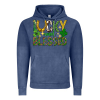 Vintage Denim Lucky and blessed st. patricks day Vintage Hoodie - Neo Western