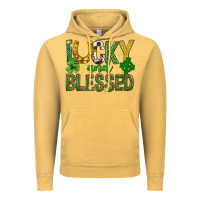 Vintage Mustard Lucky and blessed st. patricks day Vintage Hoodie - Neo Western