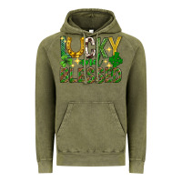 Vintage Olive Lucky and blessed st. patricks day Vintage Hoodie - Neo Western