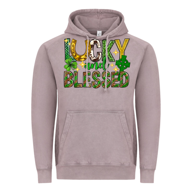 Lucky And Blessed St. Patricks Day Vintage Hoodie by Neo Western | Teevron