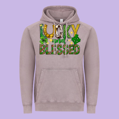 Lucky And Blessed St. Patricks Day Vintage Hoodie Designed By Neo Western