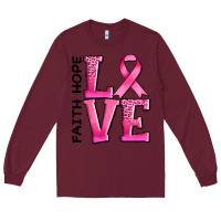 Burgundy faith hope love Long Sleeve Tee - AdoDesignShop