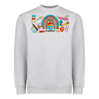 Teacher Life Rainbow Frosted Heavyweight Sweatshirt | Teevron