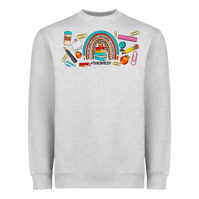 Teacher Life Rainbow Frosted Heavyweight Sweatshirt by JahusDesignShop | Teevron