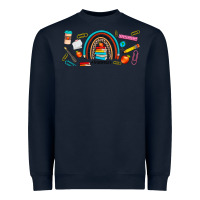 Navy teacher life rainbow frosted Heavyweight Sweatshirt - JahusDesignShop