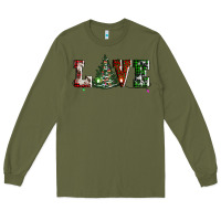 Army Green love christmas tree Long Sleeve Tee - AdoDesignShop