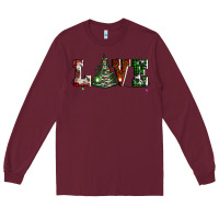 Burgundy love christmas tree Long Sleeve Tee - AdoDesignShop