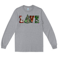 Heather Grey love christmas tree Long Sleeve Tee - AdoDesignShop