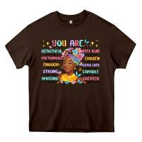 Chocolate Brown you are beautiful victorious enough strong Heavy Core Tee - MaliasSmallBusiness