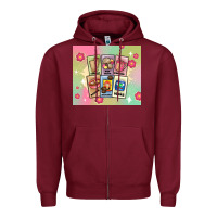 Burgundy traditional mexican food Zipper Hoodie - MaliasSmallBusiness