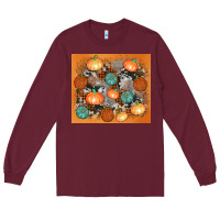 Burgundy cowhide pumpkin Long Sleeve Tee - AdoDesignShop