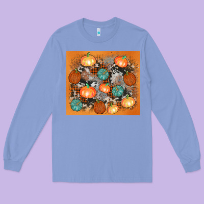 Cowhide Pumpkin Long Sleeve Tee Designed By Adodesignshop