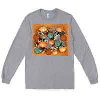 Heather Grey cowhide pumpkin Long Sleeve Tee - AdoDesignShop