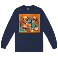 Navy cowhide pumpkin Long Sleeve Tee - AdoDesignShop