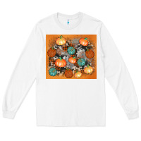 White cowhide pumpkin Long Sleeve Tee - AdoDesignShop