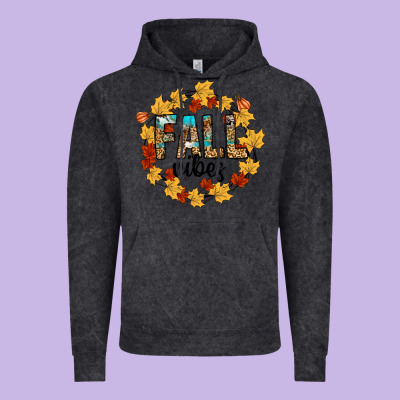 Fall Vibes Vintage Hoodie Designed By Cowhidedigitalart