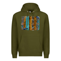 Army Green Aztec Leopard Glitter Brushstrokes Premium Hoodie - Bettercallsaul