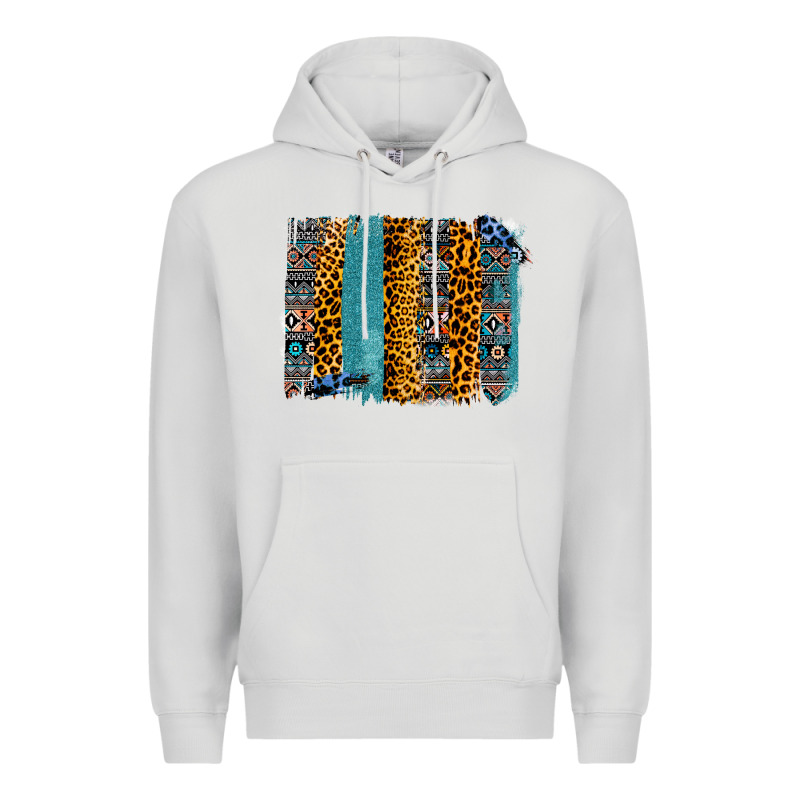 Aztec Leopard Glitter Brushstrokes Premium Hoodie by Bettercallsaul | Teevron